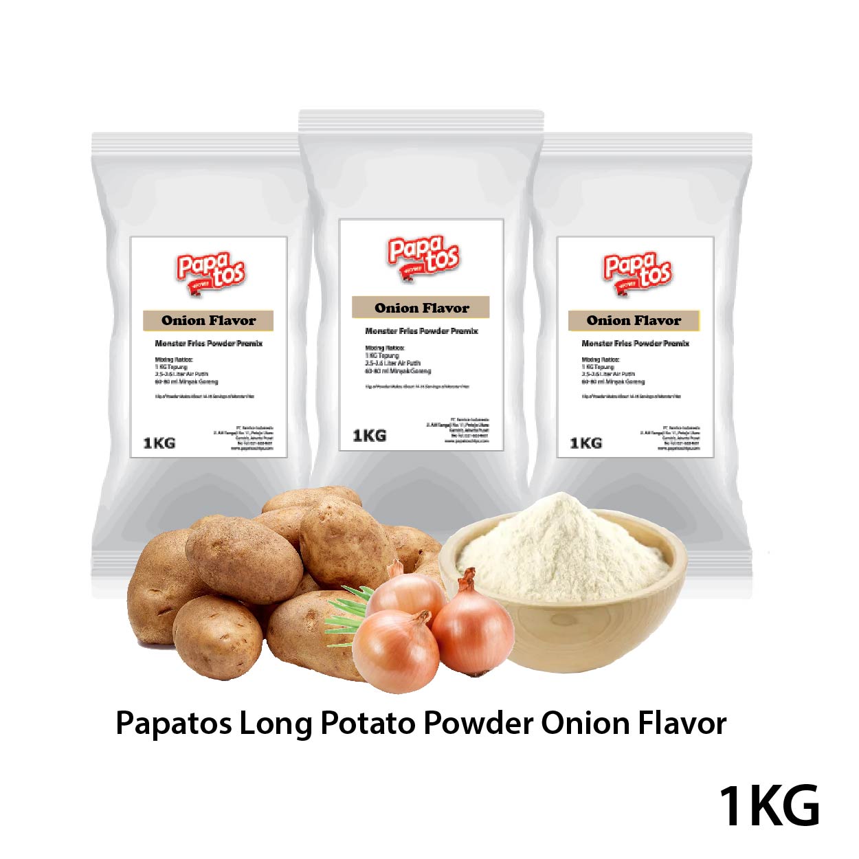 Papatos Long Potato Fries Powder Onion Flavor